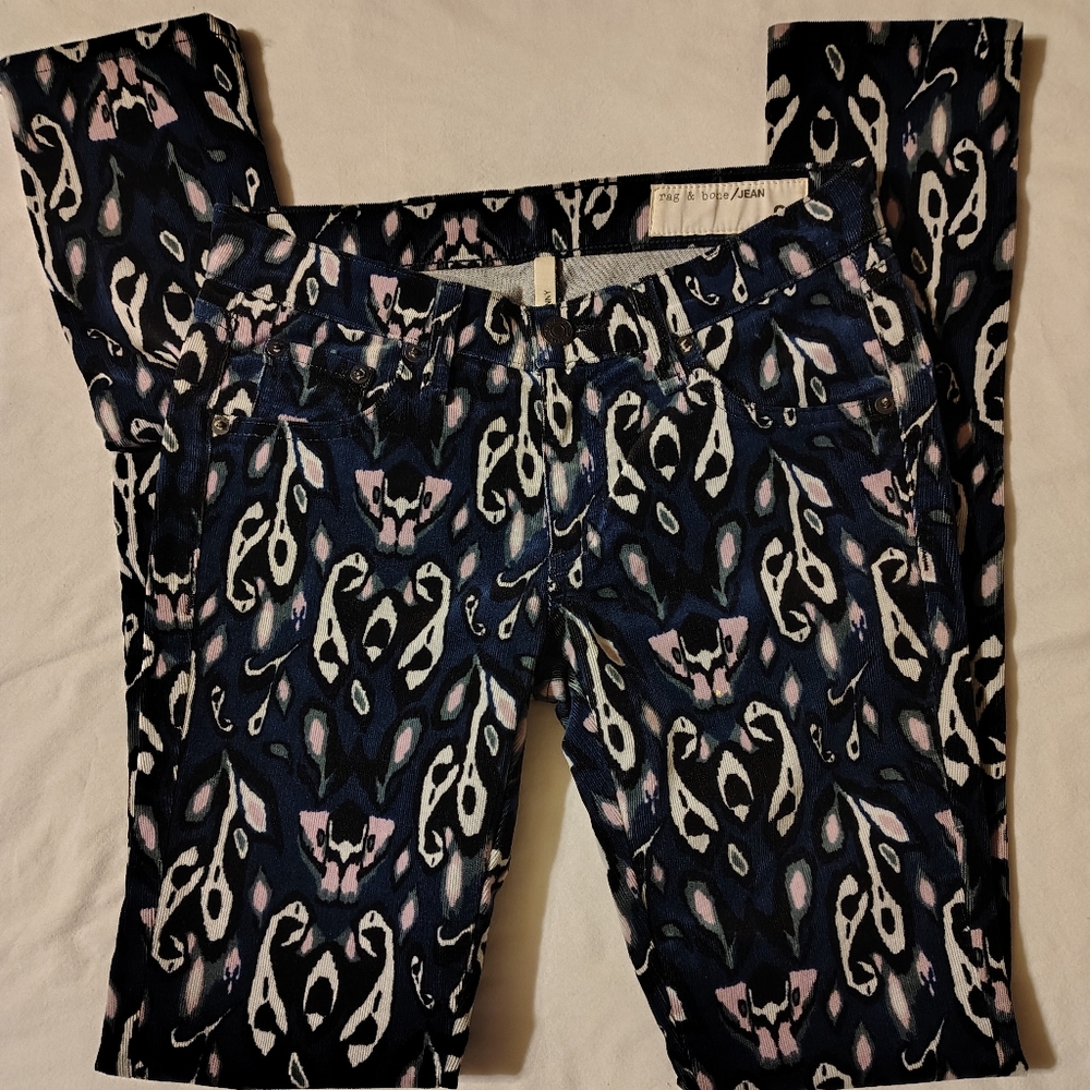 Rag & Bone Skinny IKAT Corduroy Pants Size. 24 New Without Tags